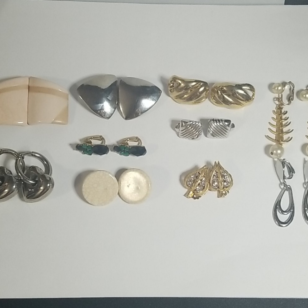 Vintage clip on earrings lot monet piece